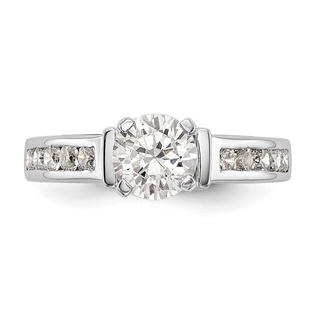 14K White Gold True Origin 1/2 Carat Lab Grown Diamond Vs D E F Semi Mount Peg Set Engagement Ring
