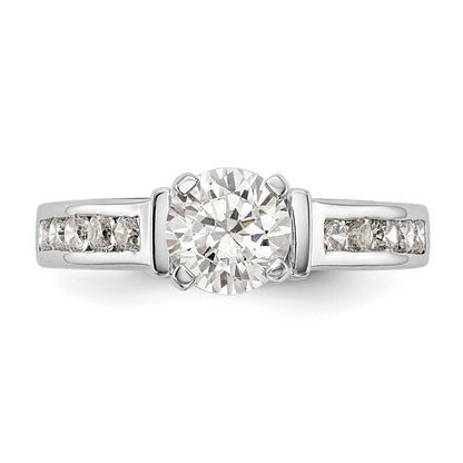 14K White Gold True Origin 1/2 Carat Lab Grown Diamond Vs D E F Semi Mount Peg Set Engagement Ring