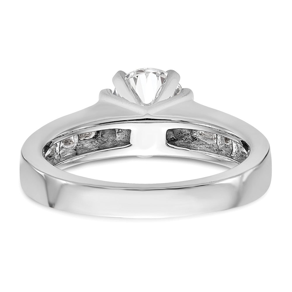 14K White Gold True Origin 1/2 Carat Lab Grown Diamond Vs D E F Semi Mount Peg Set Engagement Ring