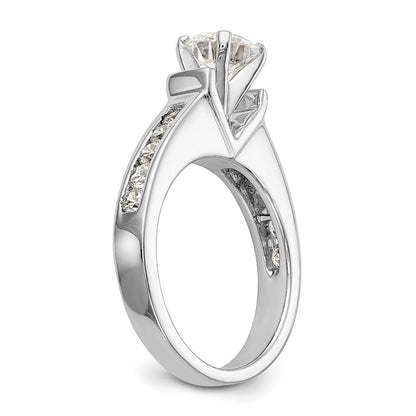 14K White Gold True Origin 1/2 Carat Lab Grown Diamond Vs D E F Semi Mount Peg Set Engagement Ring