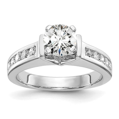14K White Gold True Origin 1/2 Carat Lab Grown Diamond Vs D E F Semi Mount Peg Set Engagement Ring