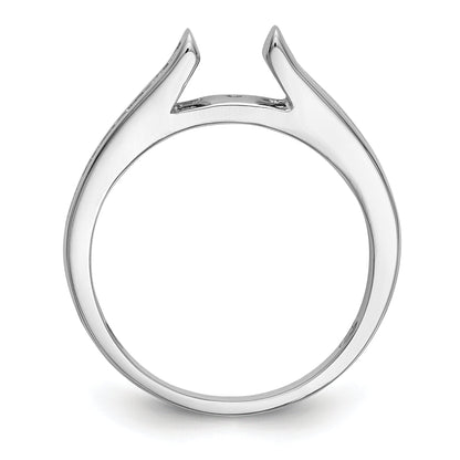 14K White Gold Peg Set 1/4 Carat Channel Diamond Semi Mount Engagement Ring