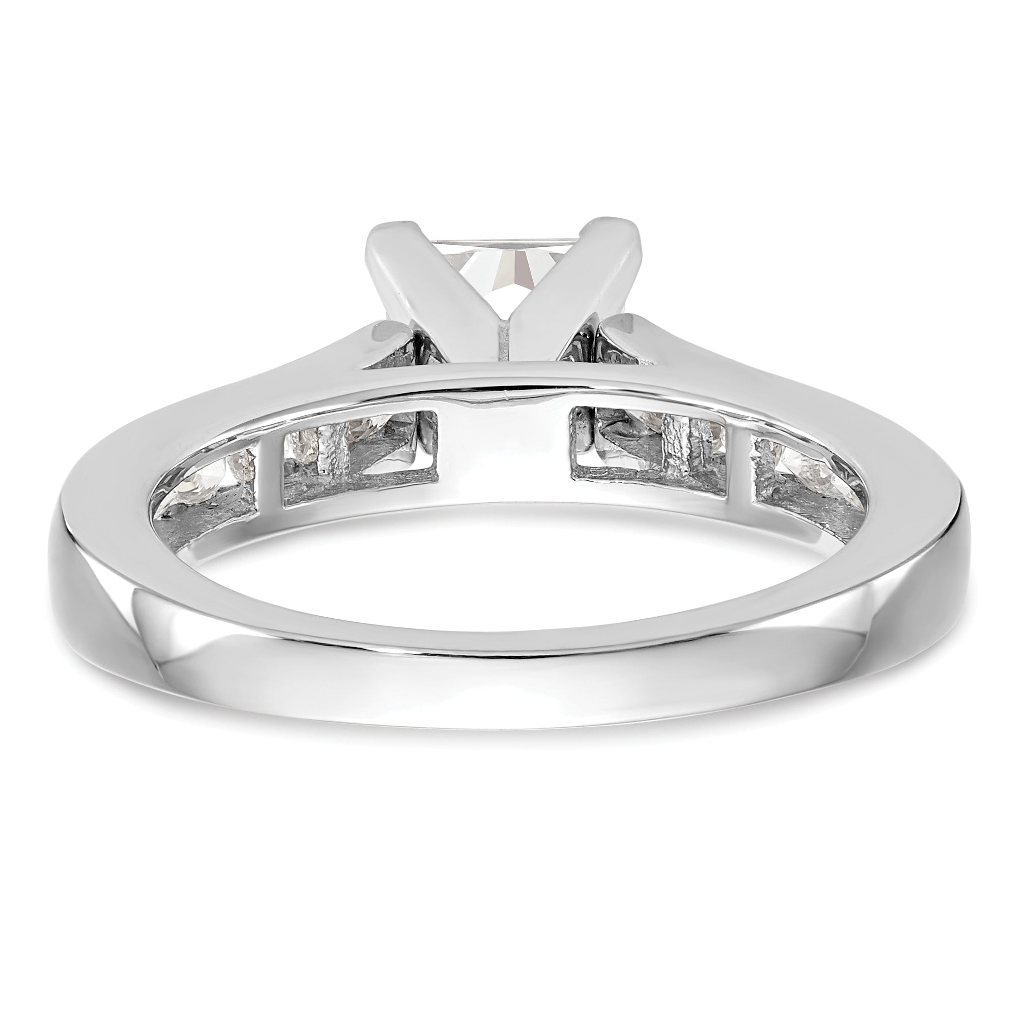 14K White Gold Peg Set 1/4 Carat Channel Diamond Semi Mount Engagement Ring