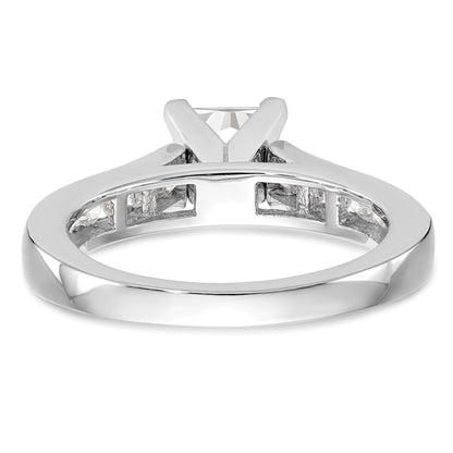 14K White Gold Peg Set 1/4 Carat Channel Diamond Semi Mount Engagement Ring
