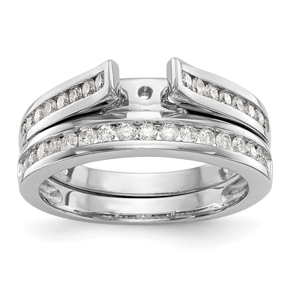 14K White Gold Peg Set 1/4 Carat Channel Diamond Semi Mount Engagement Ring
