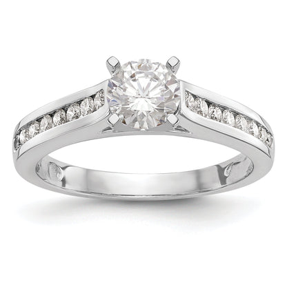 14K White Gold Peg Set 1/4 Carat Channel Diamond Semi Mount Engagement Ring
