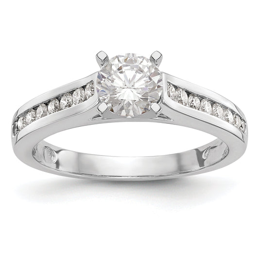 14K White Gold Peg Set 1/4 Carat Channel Diamond Semi Mount Engagement Ring