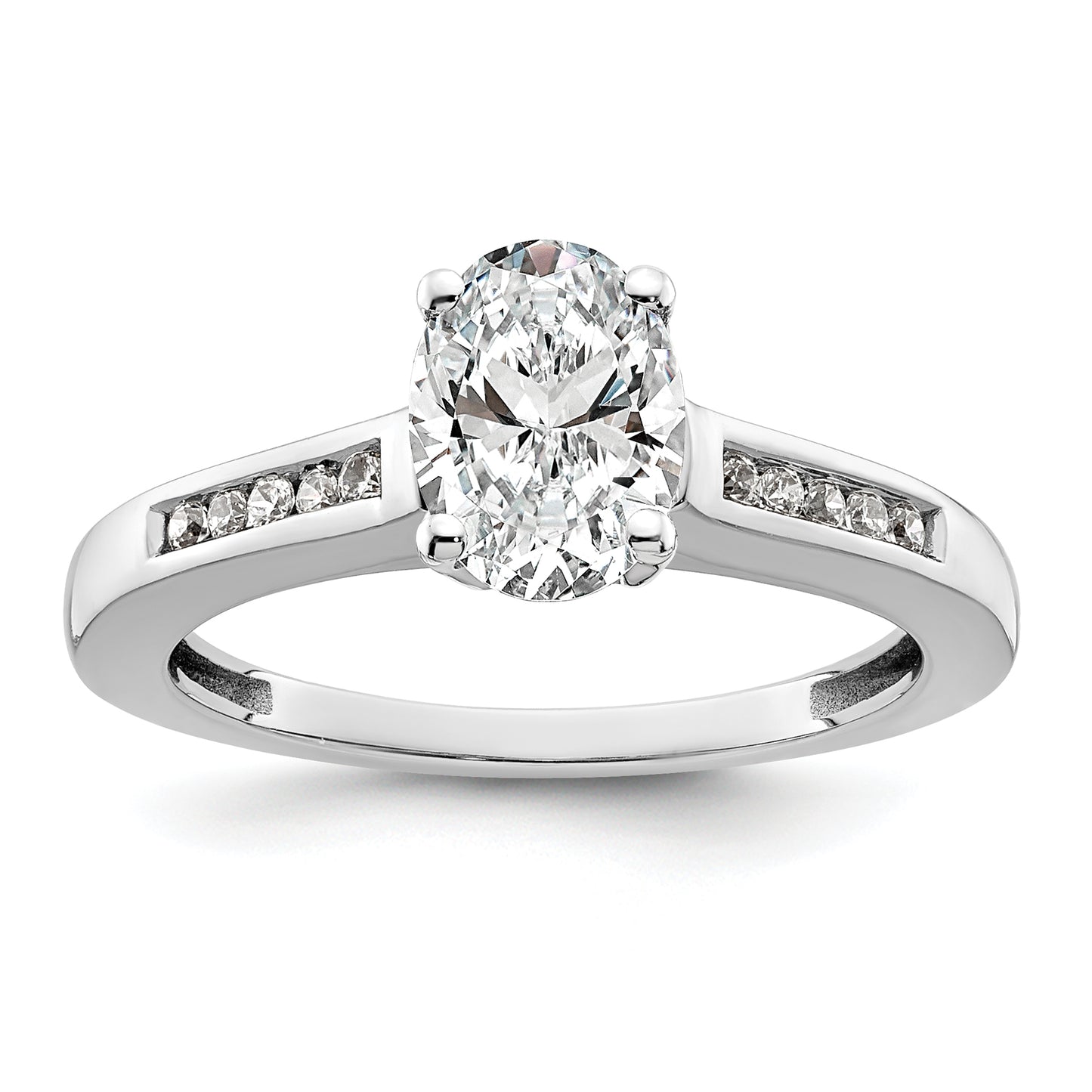 14K White Gold Lab Grown Diamond VS/SI FGH Peg Set Semi-mount Engagement Ring