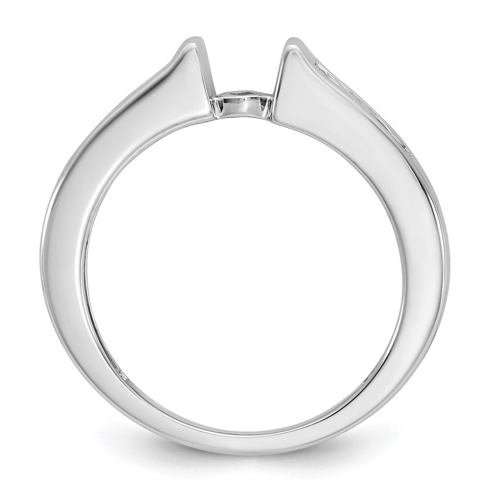 14K White Gold Peg Set 1/10 Carat Channel Diamond Semi Mount Engagement Ring