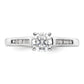 14K White Gold Lab Grown Diamond VS/SI FGH Peg Set Semi-mount Engagement Ring