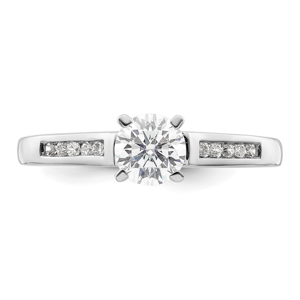 14K White Gold Peg Set 1/10 Carat Channel Diamond Semi Mount Engagement Ring