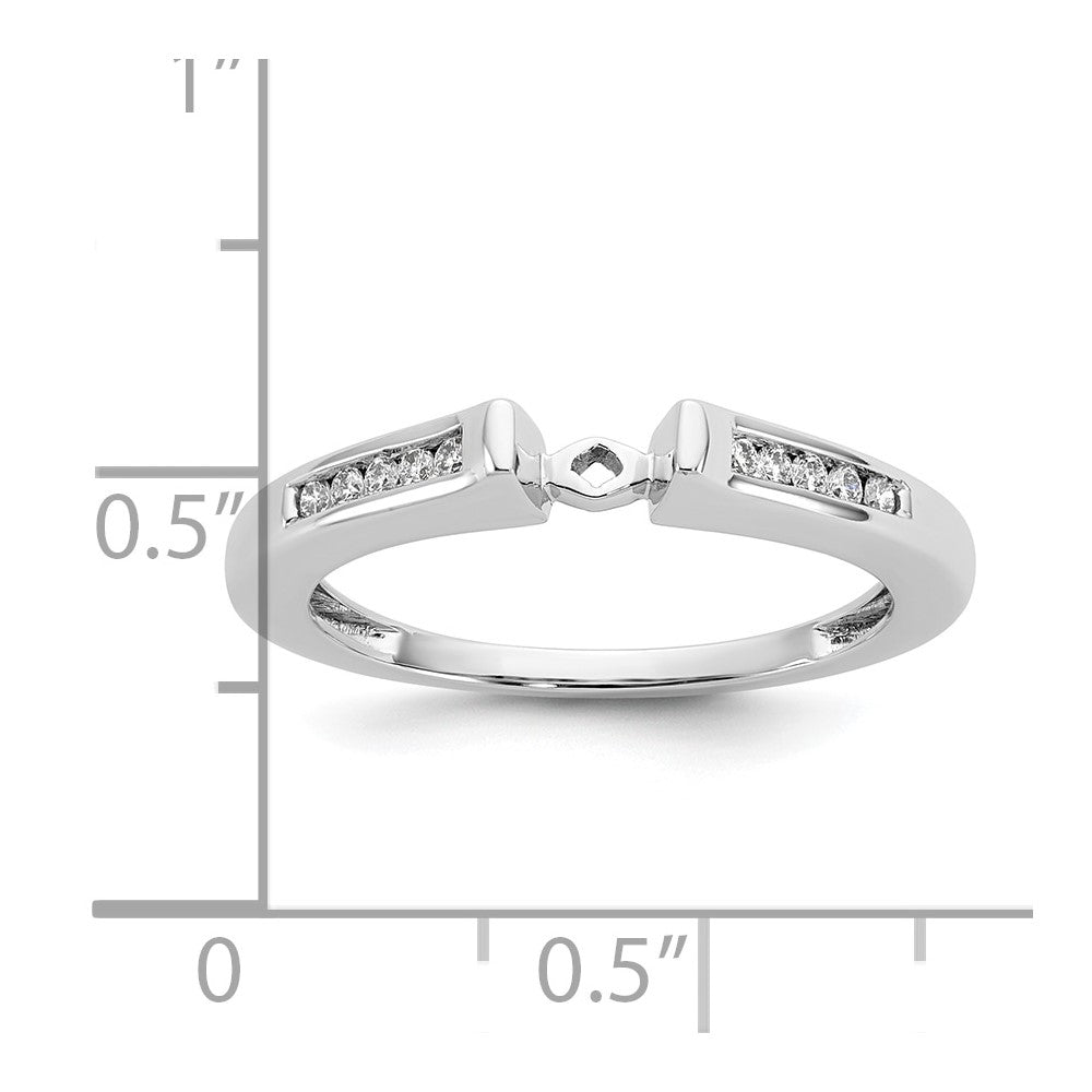 14K White Gold Peg Set 1/10 Carat Channel Diamond Semi Mount Engagement Ring