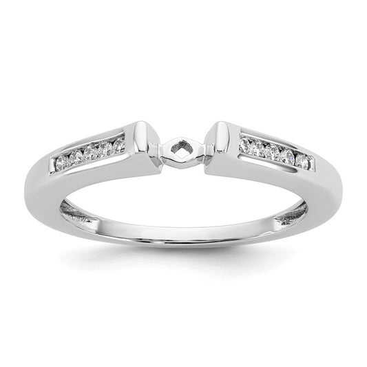 14K White Gold Peg Set 1/10 Carat Channel Diamond Semi Mount Engagement Ring