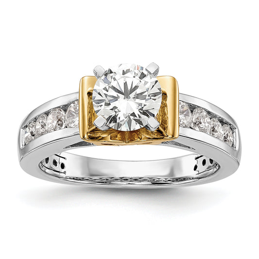 14k Two-tone Two Tone 5/8 Ct. Lab Grown Diamond VS/SI+ G+ Peg Set Engagement Ring