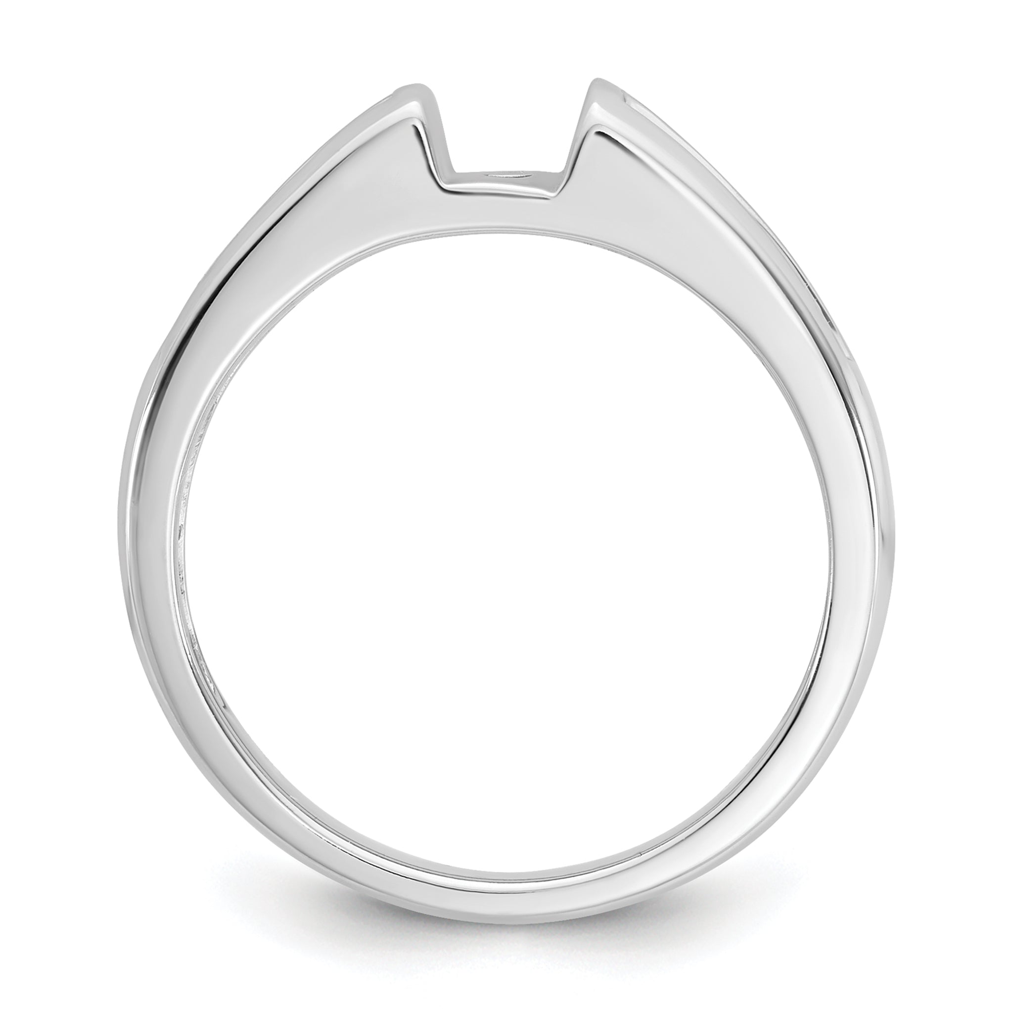 14K White Gold Peg Set 1/2 Carat Channel Princess Diamond Semi Mount Engagement Ring