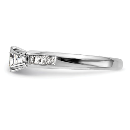 14K White Gold Peg Set 1/2 Carat Channel Princess Diamond Semi Mount Engagement Ring