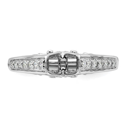 14k White Gold 1/5 Ct. Lab Grown Diamond VS/SI+ G+ Semi-Mount Pet Set Engagement Ring