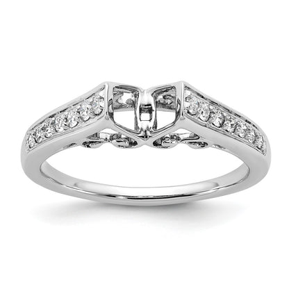 14k White Gold 1/5 Ct. Lab Grown Diamond VS/SI+ G+ Semi-Mount Pet Set Engagement Ring