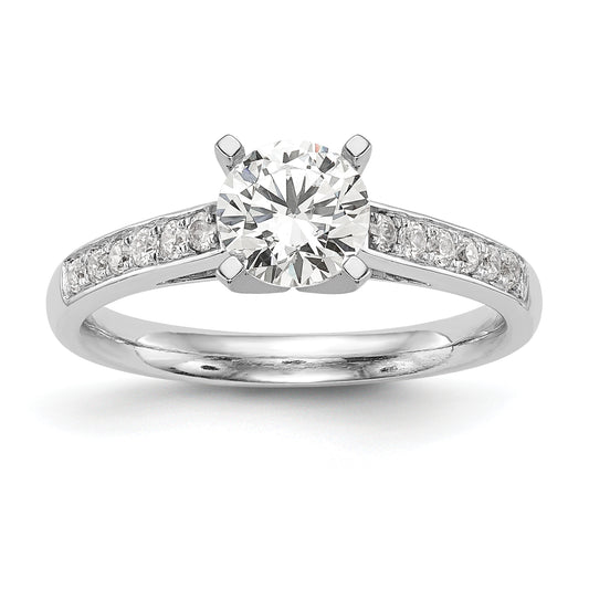 14k White Gold 1/4 Ct. Lab Grown Diamond VS/SI+ G+ Peg Set Engagement Ring