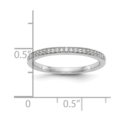 14k White Gold 1/8 Ct. Lab Grown Diamond VS/SI+ G+ Wedding Band Ring