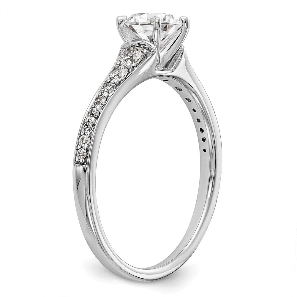 14k White Gold 1/3 Ct. Lab Grown Diamond VS/SI+ G+ Semi Mount Peg Set Engagement Ring