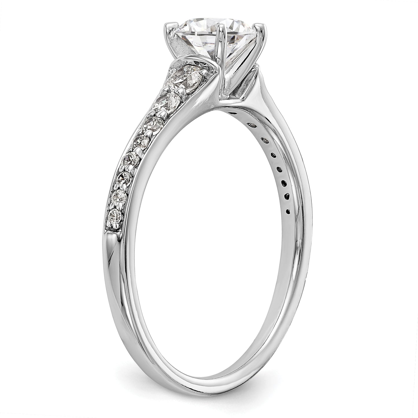 14k White Gold 1/3 Ct. Lab Grown Diamond VS/SI+ G+ Peg Set Engagement Ring