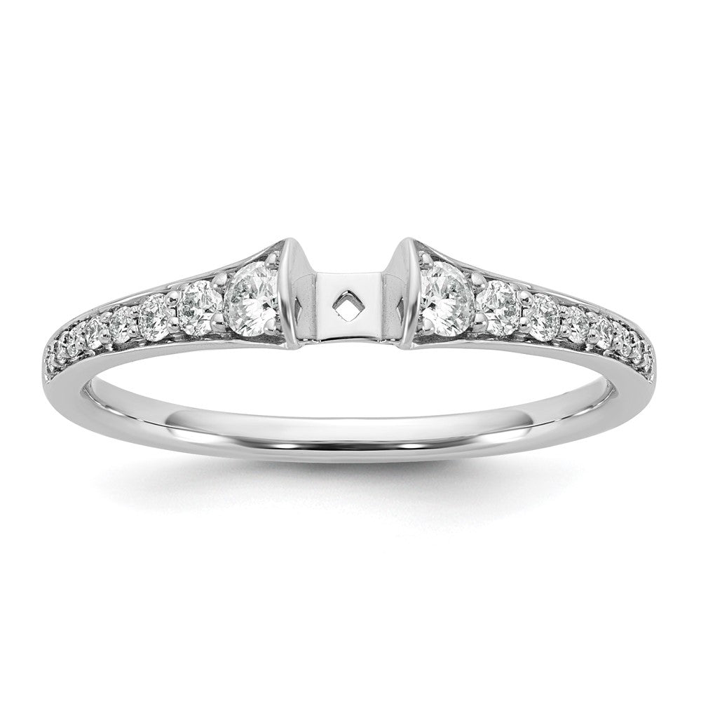 14k White Gold 1/3 Ct. Lab Grown Diamond VS/SI+ G+ Semi Mount Peg Set Engagement Ring