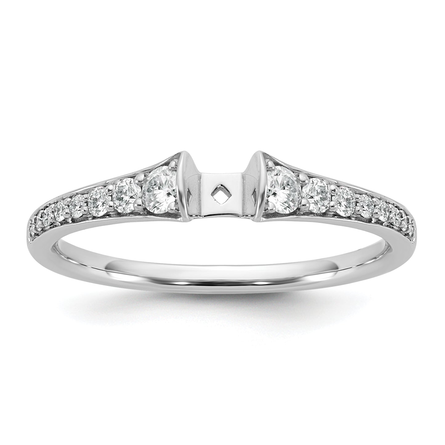 14k White Gold 1/3 Ct. Lab Grown Diamond VS/SI+ G+ Peg Set Engagement Ring