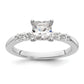 14K White Gold Lab Grown Diamond VS/SI+ G+ Peg Semi-mount Engagement Ring