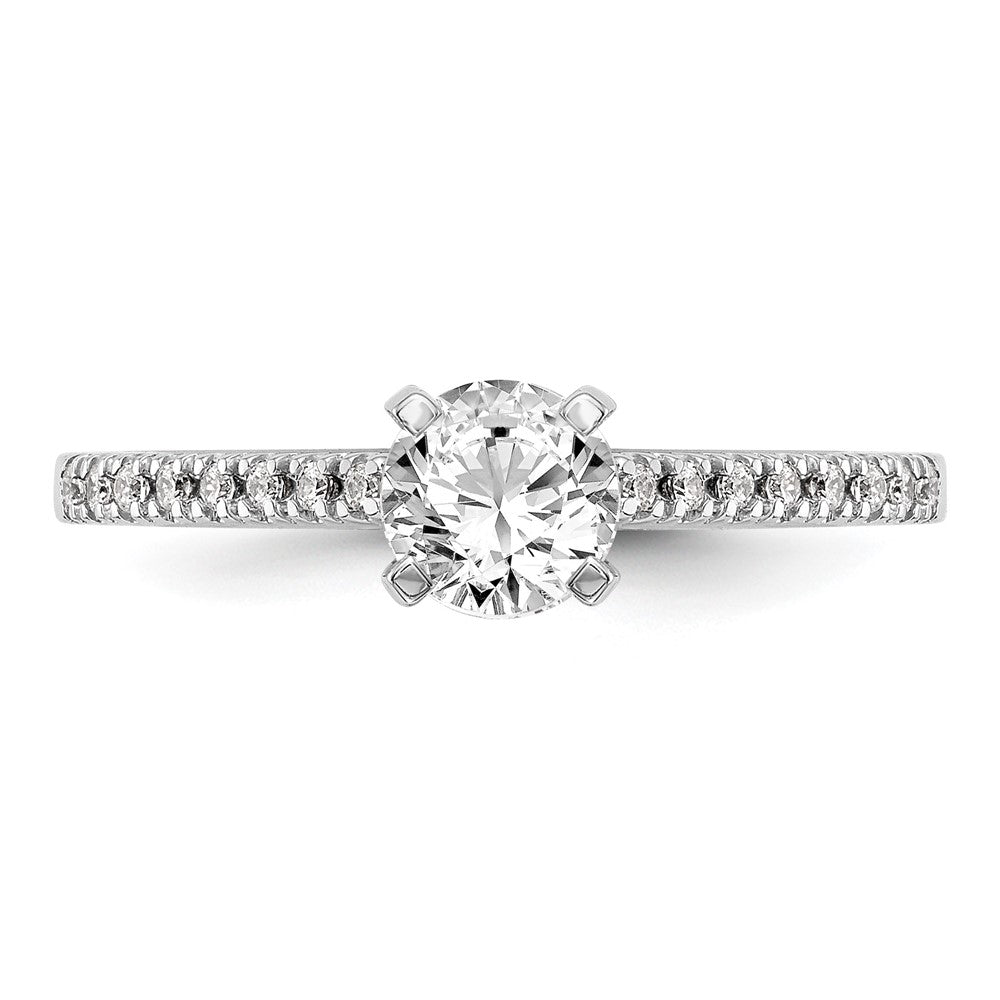 10K White Gold Peg Set 1/10 Carat Diamond Semi Mount Engagement Ring