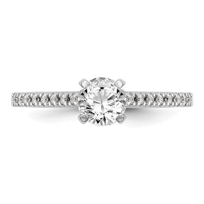 10K White Gold Peg Set 1/10 Carat Diamond Semi Mount Engagement Ring