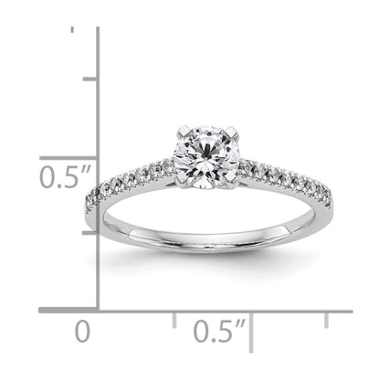 10K White Gold Peg Set 1/10 Carat Diamond Semi Mount Engagement Ring