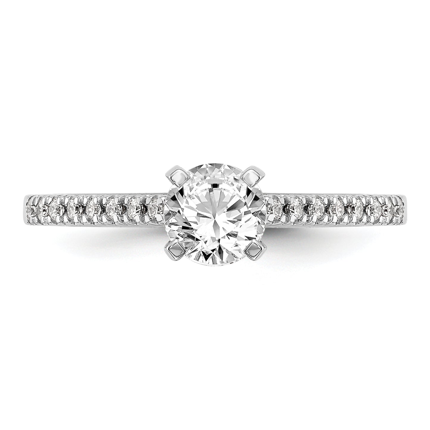 14k White Gold 1/10 Ct. Lab Grown Diamond VS/SI+ G+ Peg Set Engagement Ring