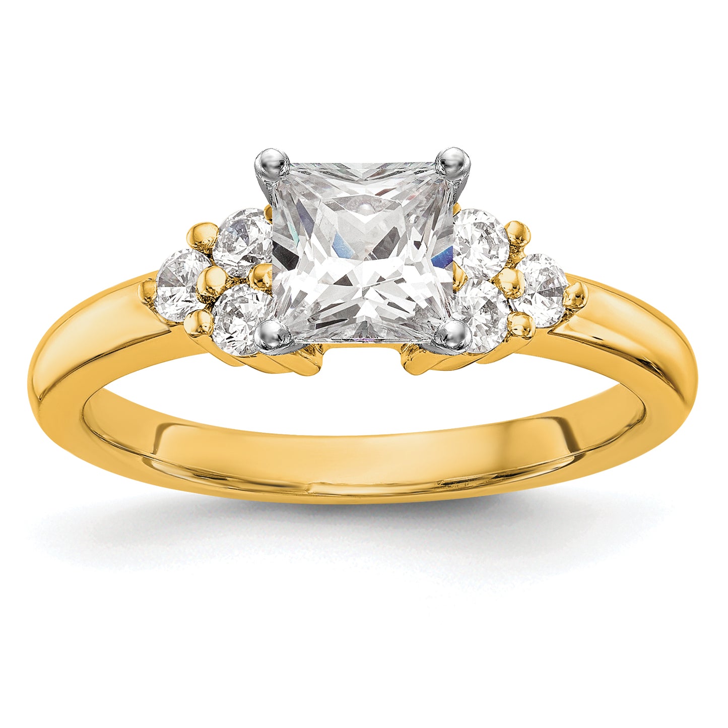 14k Yellow Gold Lab Grown Diamond VS/SI FGH Peg Semi-mount Engagement Ring