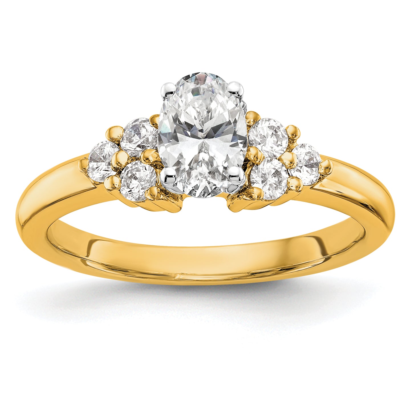 14k Yellow Gold Lab Grown Diamond VS/SI FGH Peg Semi-mount Engagement Ring