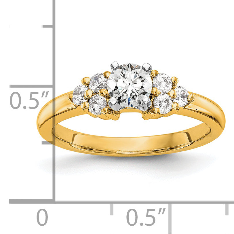 14k Yellow Gold Lab Grown Diamond VS/SI FGH Peg Semi-mount Engagement Ring