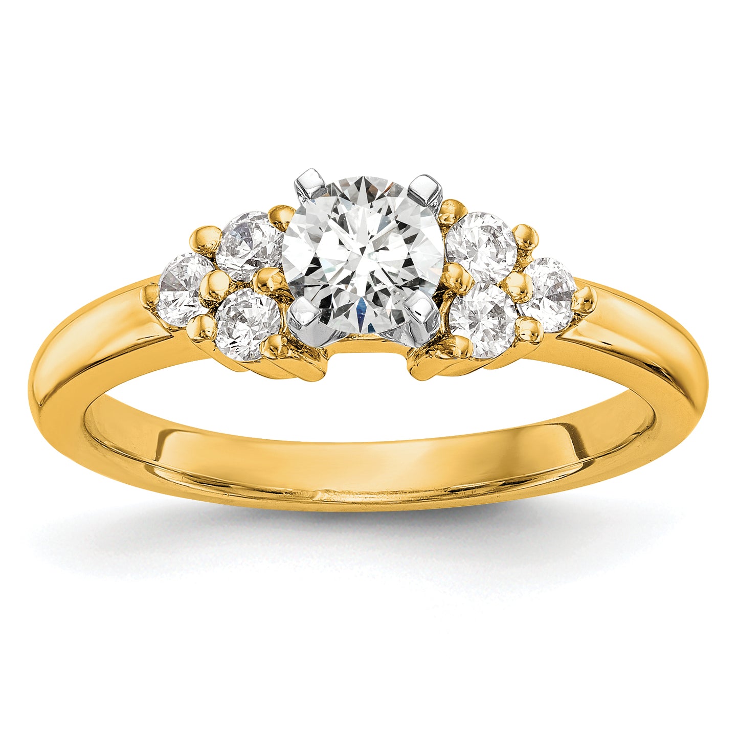 14k Yellow Gold Lab Grown Diamond VS/SI FGH Peg Semi-mount Engagement Ring