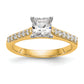 14k Yellow Gold Two Tone 1/4 Ct. Lab Grown Diamond VS/SI+ G+ Peg Set Engagement Ring