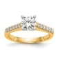 14k Yellow Gold Two Tone 1/4 Ct. Lab Grown Diamond VS/SI+ G+ Peg Set Engagement Ring