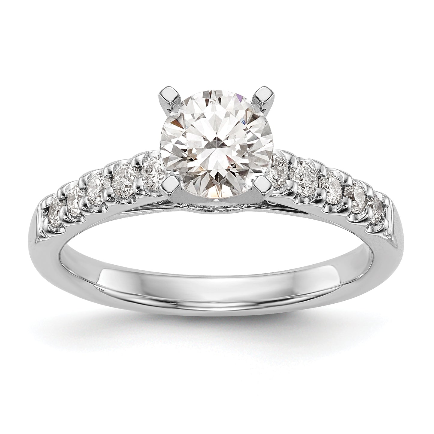 14k White Gold 1/3 Ct. Lab Grown Diamond VS/SI+ G+ Peg Set Engagement Ring