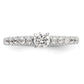 14k White Gold 1/4 Ct. Lab Grown Diamond VS/SI+ G+ Peg Set Engagement Ring