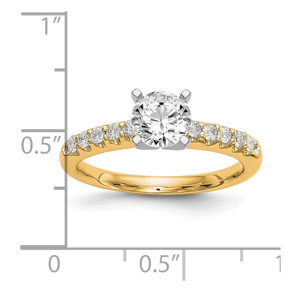 14k Yellow Gold Two Tone 1/4 Ct. Lab Grown Diamond VS/SI+ G+ Peg Set Engagement Ring