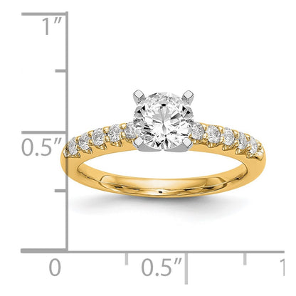 14k Yellow Gold Two Tone 1/4 Ct. Lab Grown Diamond VS/SI+ G+ Peg Set Engagement Ring