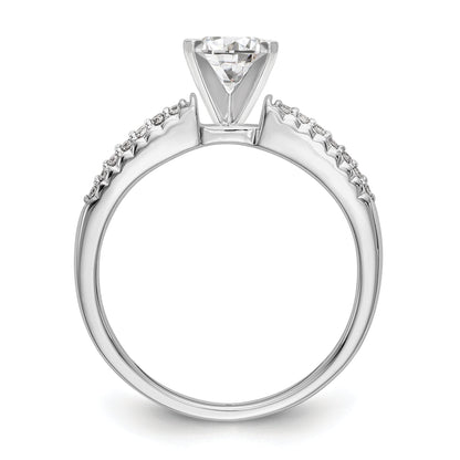 10K White Gold Diamond Peg Set Semi Mount Engagement Ring