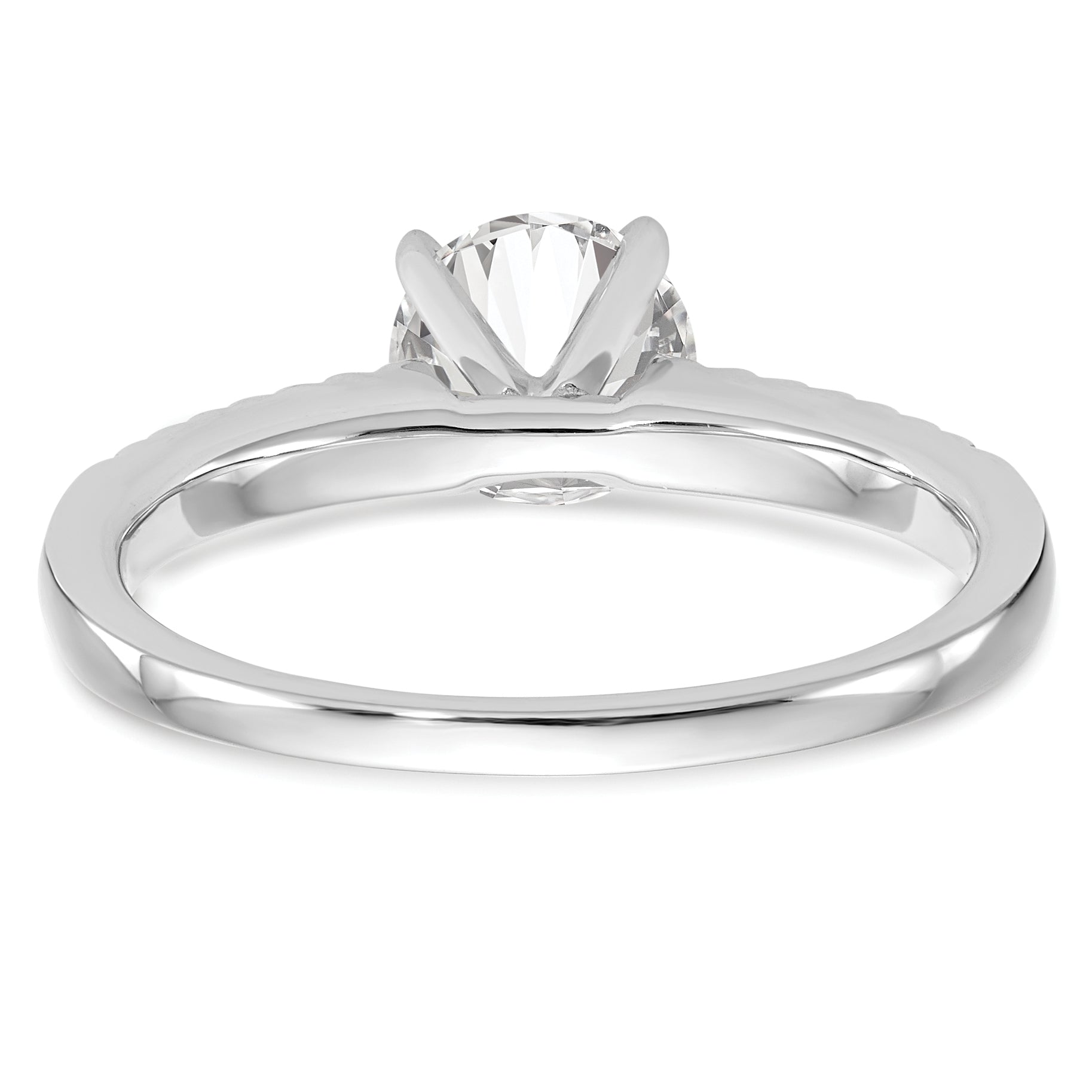10K White Gold Diamond Peg Set Semi Mount Engagement Ring