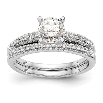10K White Gold Diamond Peg Set Semi Mount Engagement Ring