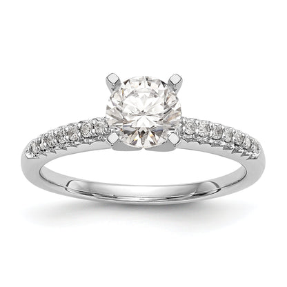 10K White Gold Diamond Peg Set Semi Mount Engagement Ring
