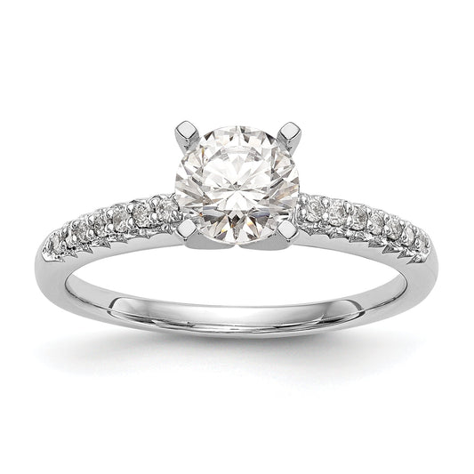 10K White Gold Diamond Peg Set Semi Mount Engagement Ring