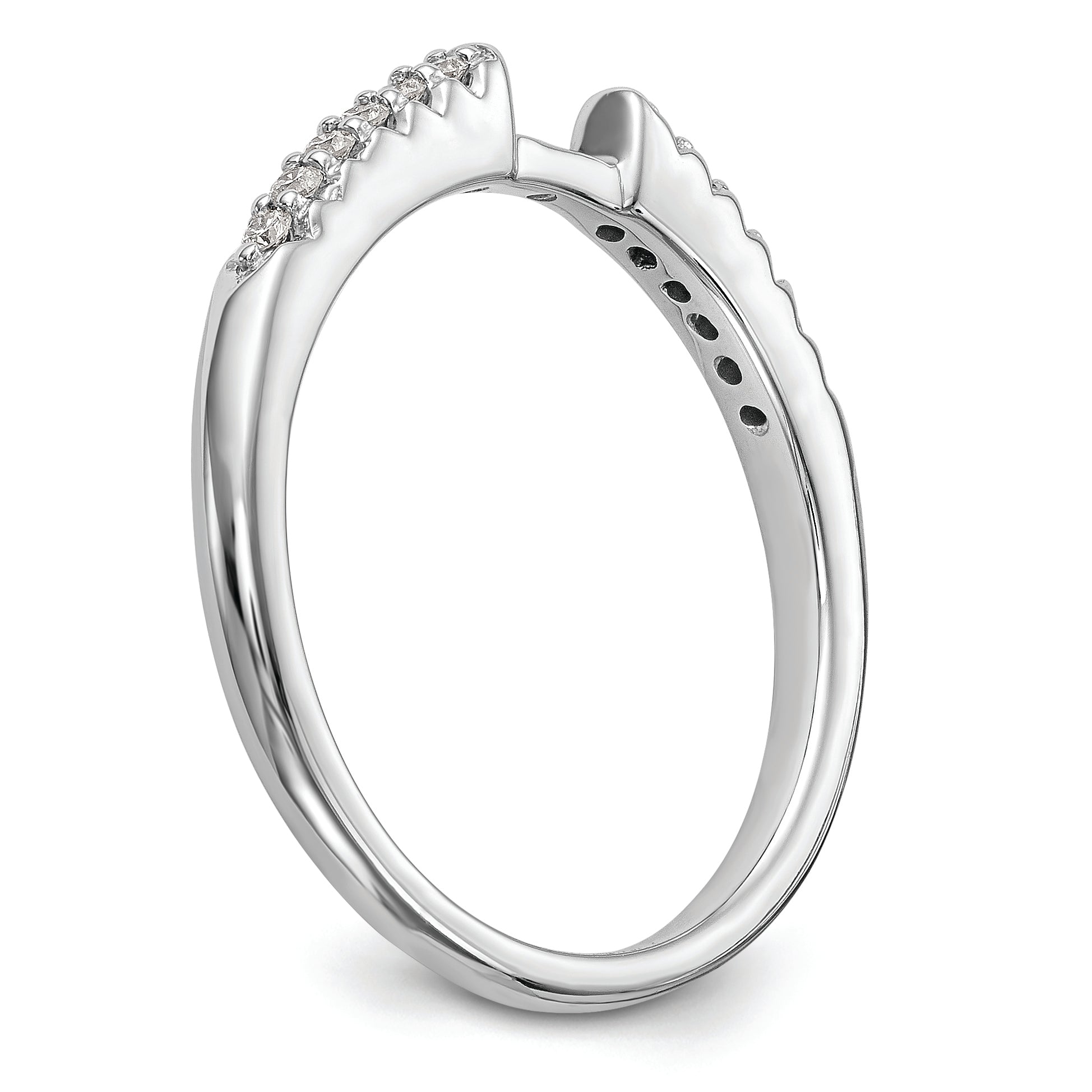 10K White Gold Peg Set 1/8 Carat Diamond Semi Mount Engagement Ring