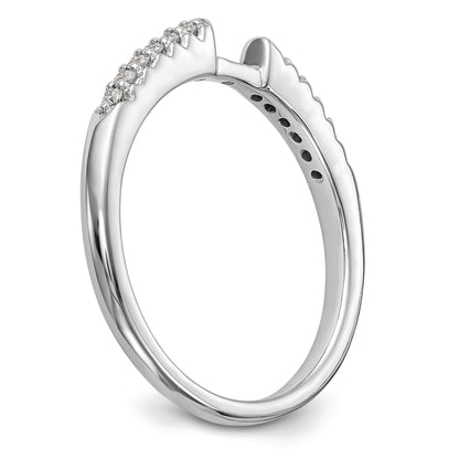 10K White Gold Peg Set 1/8 Carat Diamond Semi Mount Engagement Ring